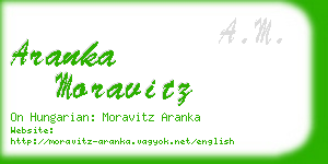 aranka moravitz business card